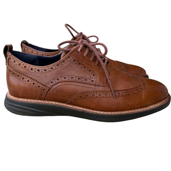 Cole Haan Grand Shadowlite Wingtip Oxfords Brown Leather Lace Up Men’s - Size 8 main image 2